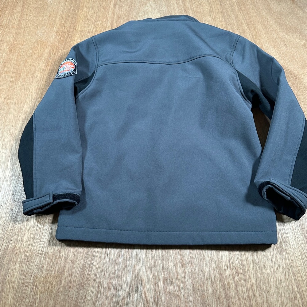32 Degrees Softshell Jacket Kids Size 7 Grey Orange Weatherproof Fleece Lined - Picture 6 of 10